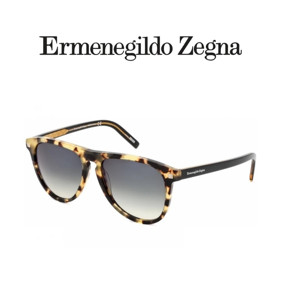 Ermenegildo Zegna Men's Sunglasses - Mirrored Lens Dark Havana Frame | EZ0171 52 - Picture 5 of 9